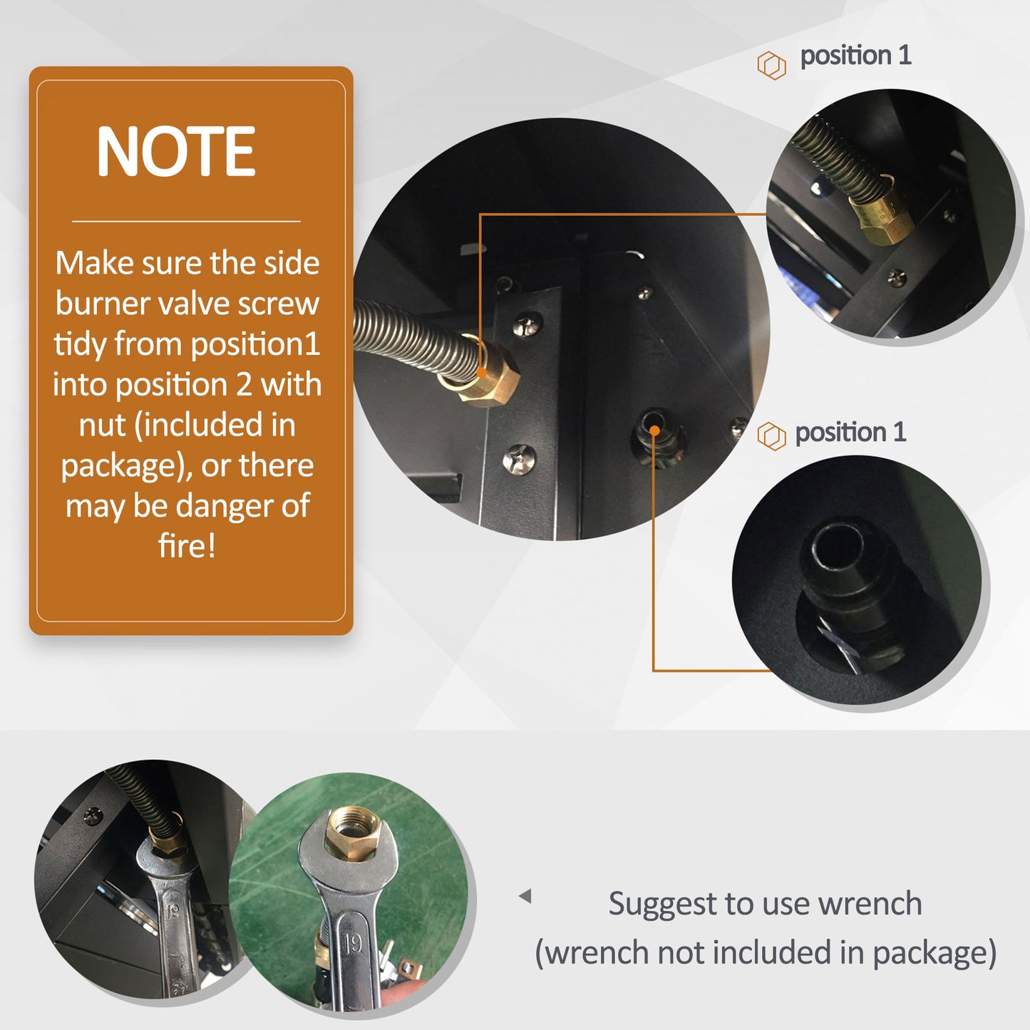 6+1 Burner Gas BBQ Grill with Wheels and Cabinet - Grey