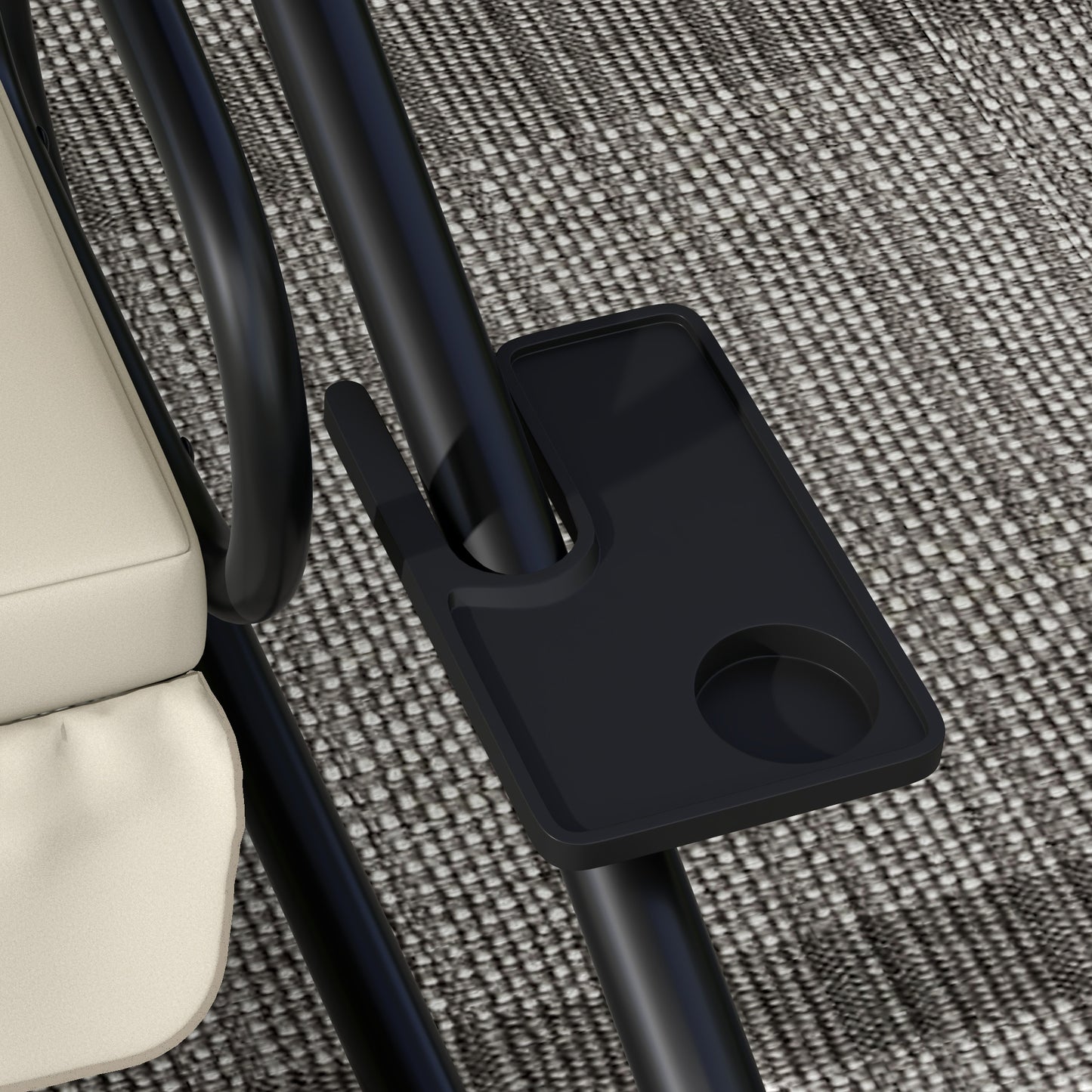 2-in-1 Garden Swing with Adjustable Canopy - Cream