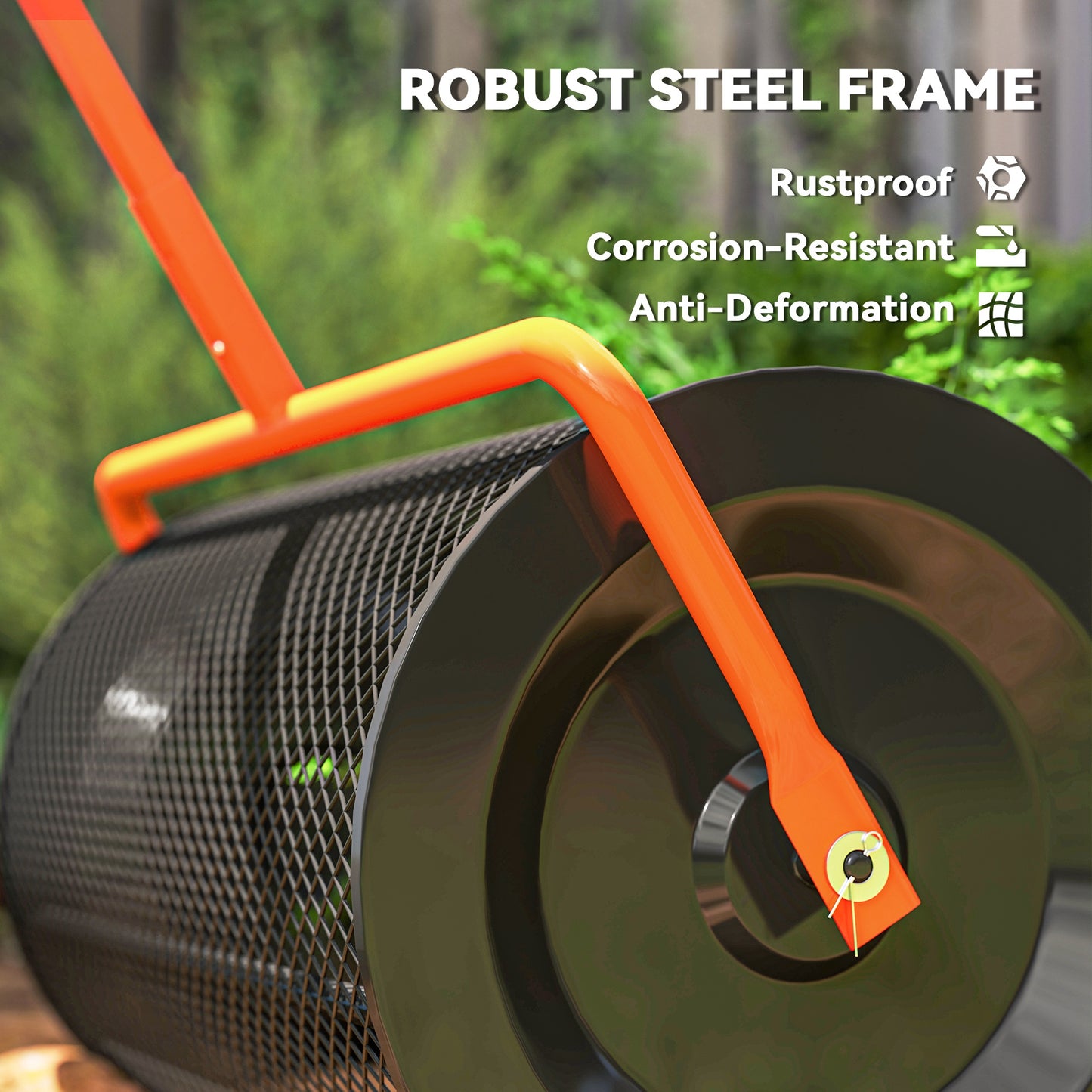 24-Inch Garden Compost Spreader with Adjustable Handle