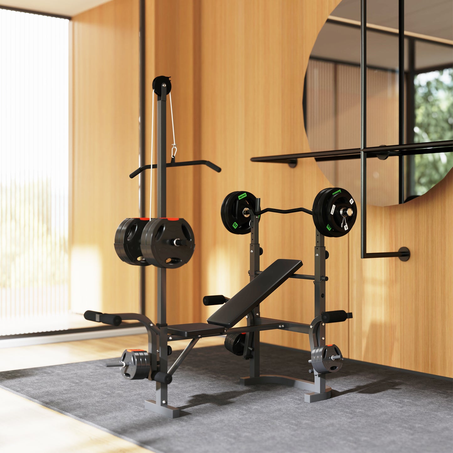 SPORTNOW Adjustable Weight Bench & Rack: Elevate Your Home Workouts