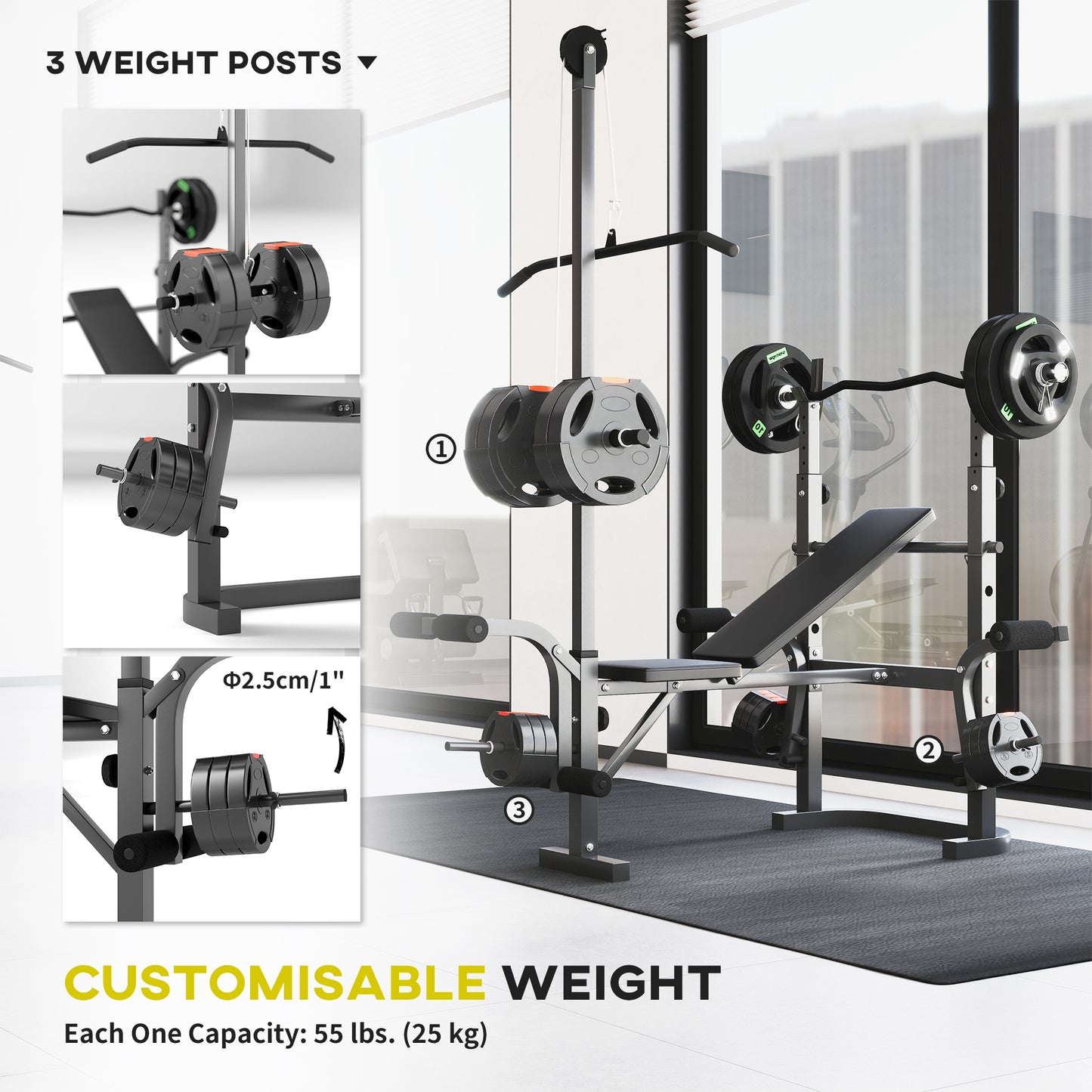 SPORTNOW Adjustable Weight Bench & Rack: Elevate Your Home Workouts