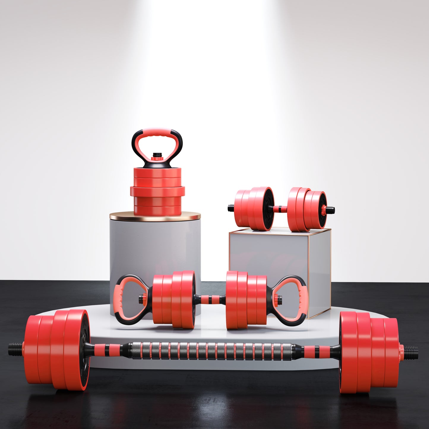 SPORTNOW 4-in-1 Adjustable Weight Set: Dumbbells, Barbell, Kettlebell, Push-Up