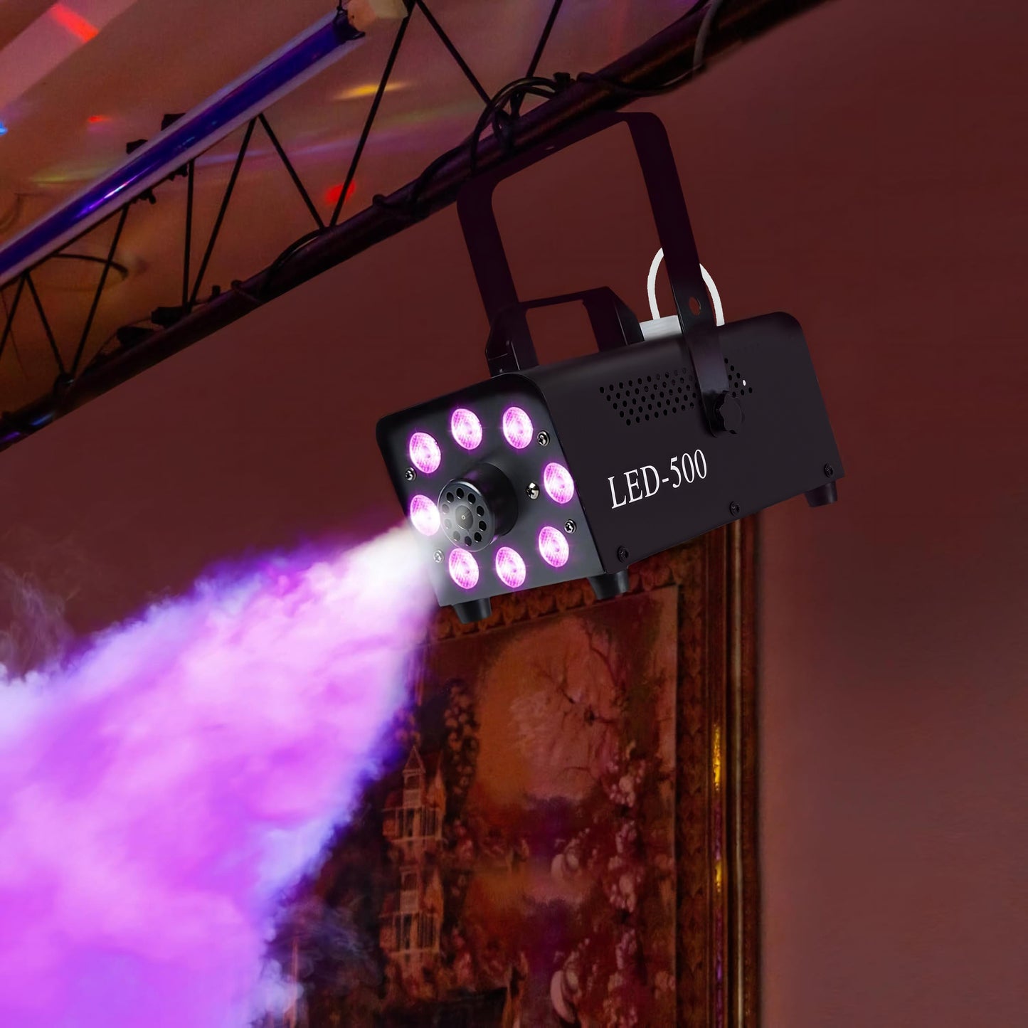 Halloween Fog Machine: 2000 CFM, 13 LED Colours & 4 Effects