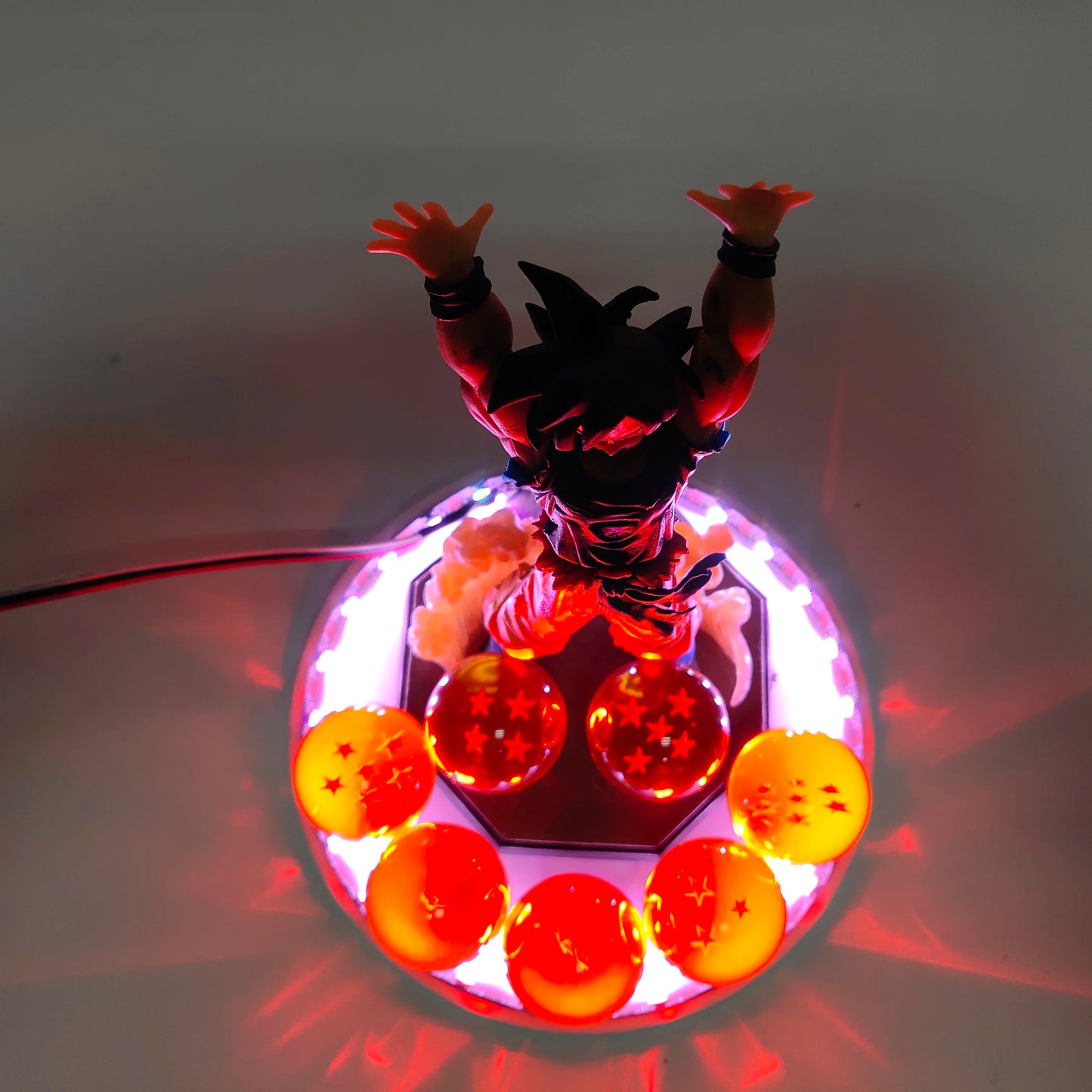 Dragon Ball Anime Son Goku Spirit Bomb with Ball Lamp Led Bulb Action Figures Model Figurine Figure & Base & Lamp DIY Decoration
