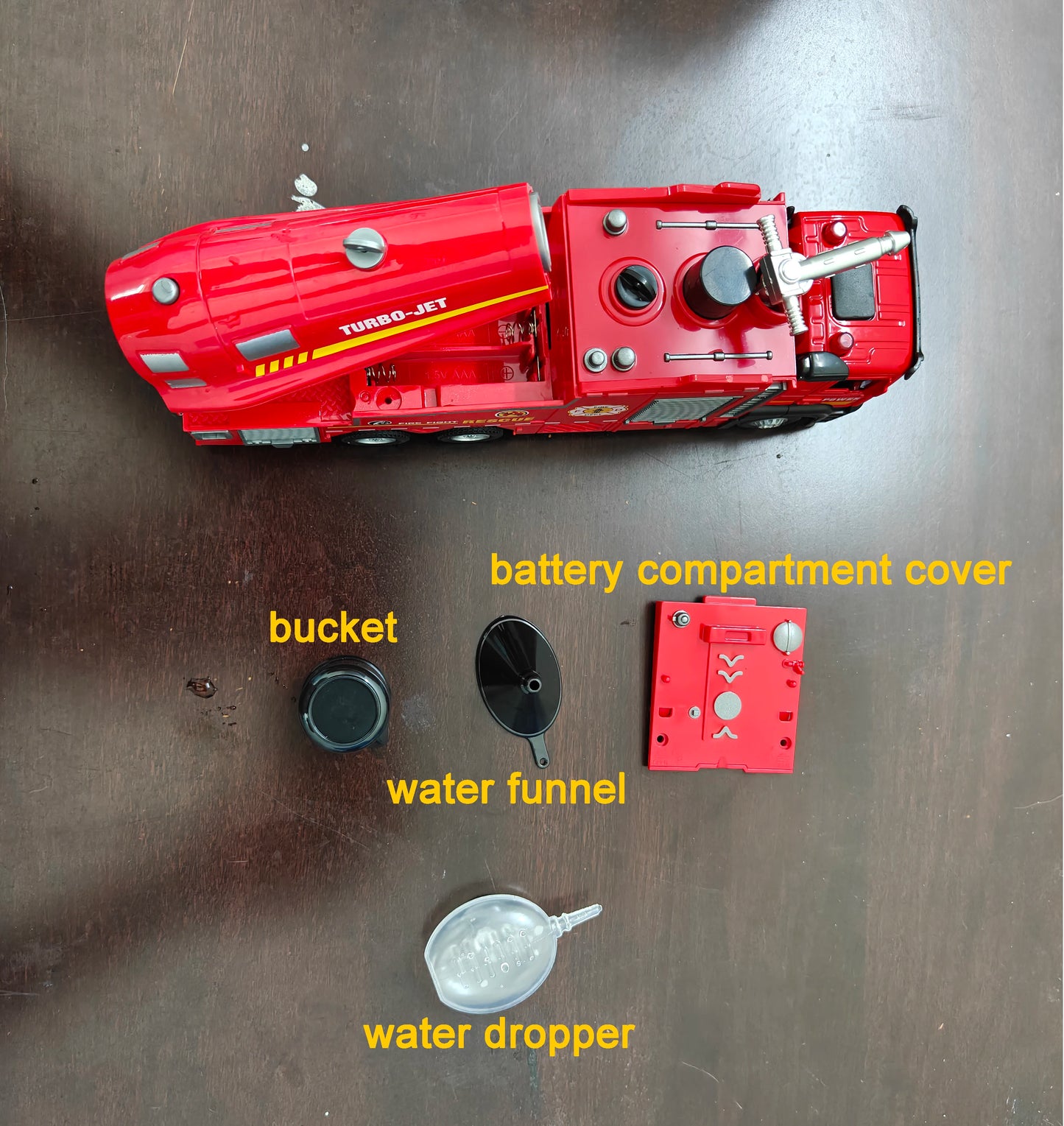 1:32 Scale Water Spray Fire Truck Model Ladder Trucks Toy Car Sound Light Christmas Gift