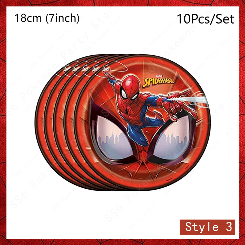Spiderman Birthday Party Decorations Disposable Tableware Plate Cup Napkins Bags Supplies Set