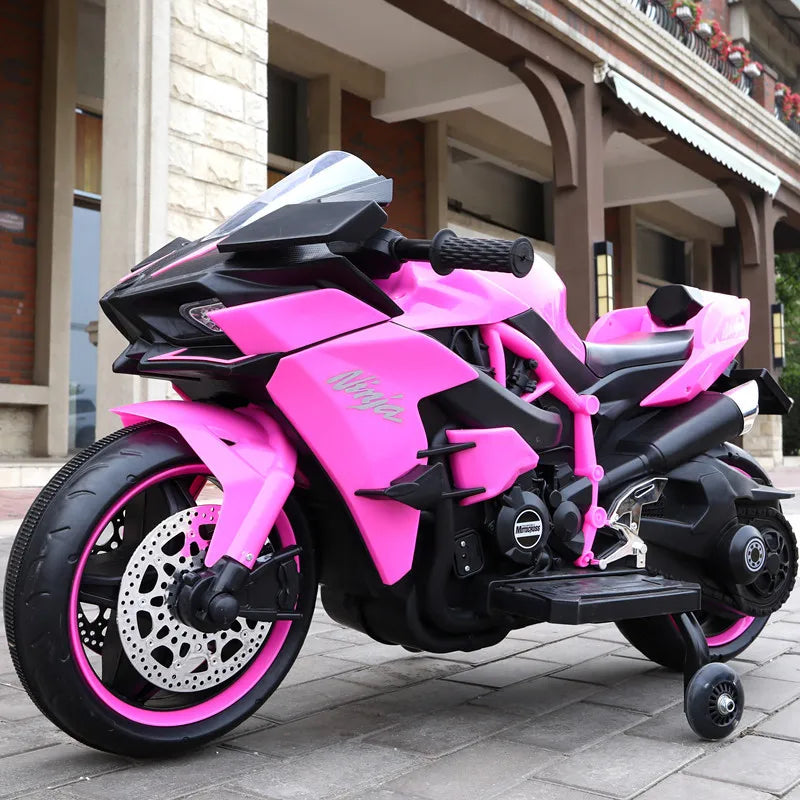 1.1M Long Children Electric Two Wheeled Rechargeable Drive Motorcycle For 3-9 Years Kids Ride On