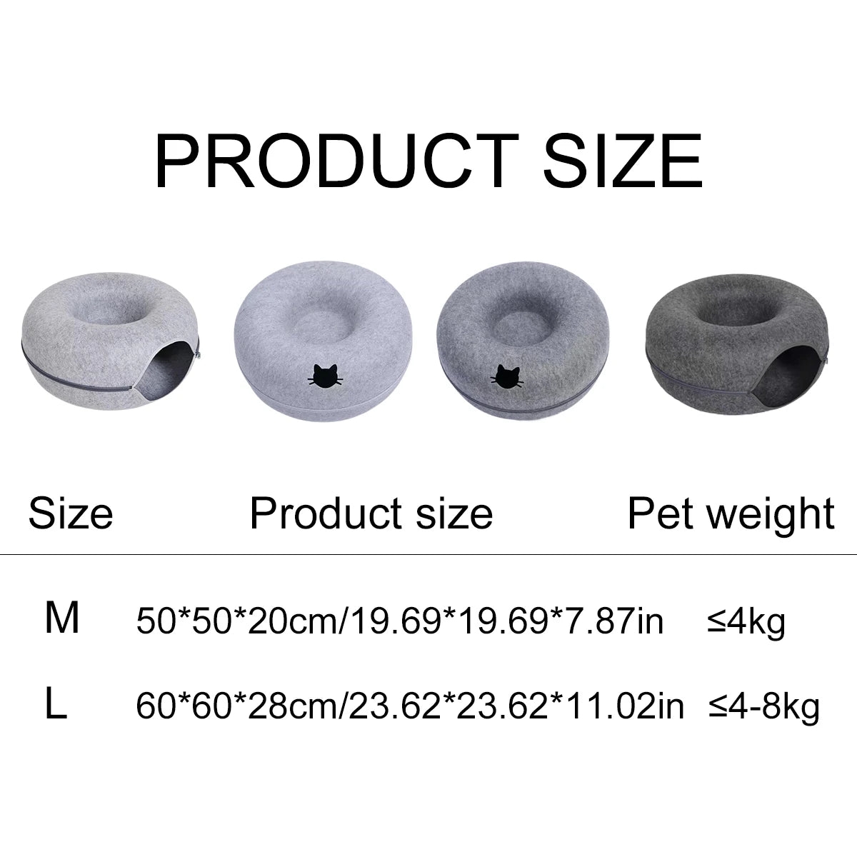 Interactive Round Small Cat Tunnel Nest Felt Kittens Bed House Scratcher