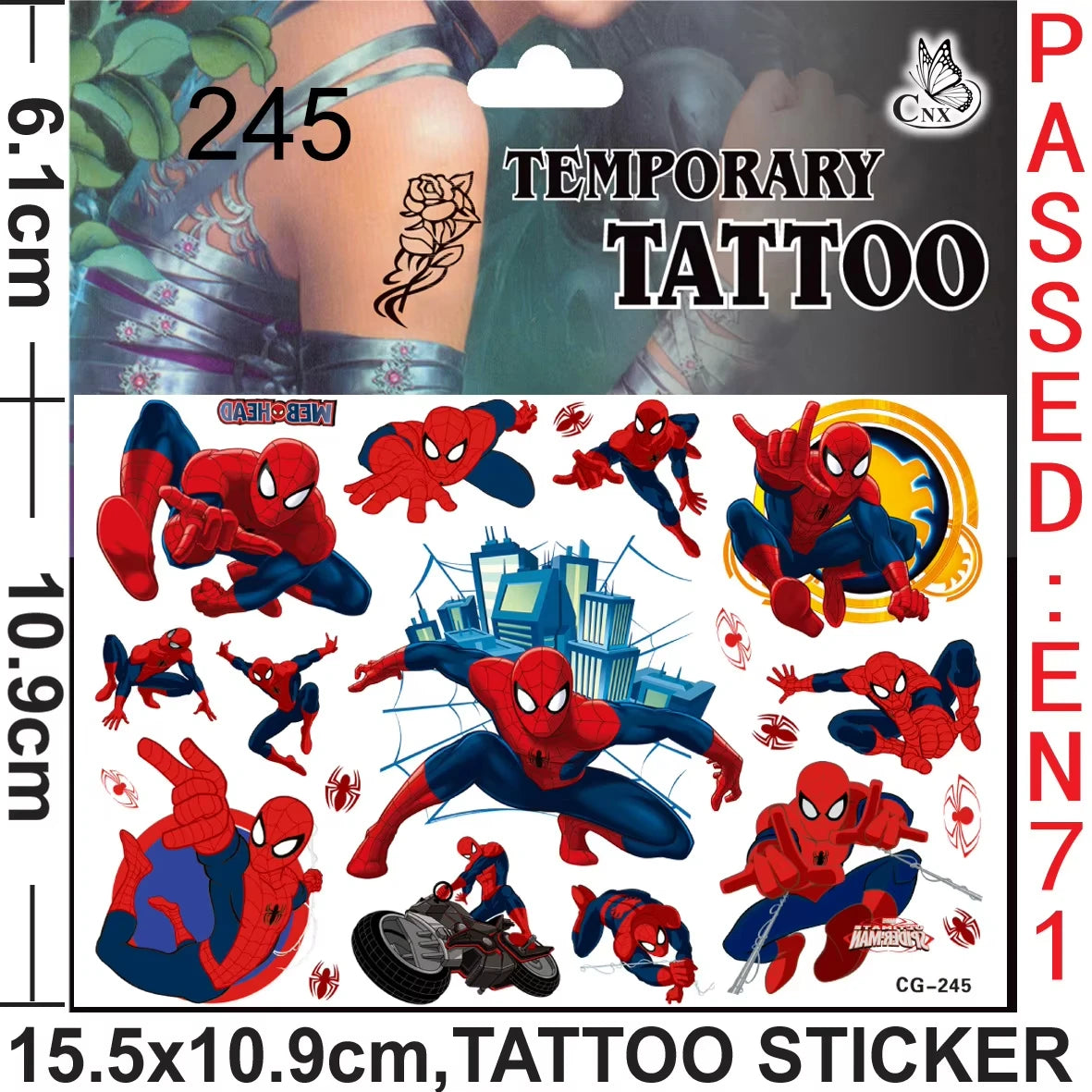 Disney Spiderman Party Kids Favor Toys includes Slap Bracelets Tattoo Stickers Blowouts Gifts Bags Set for Party Decorations