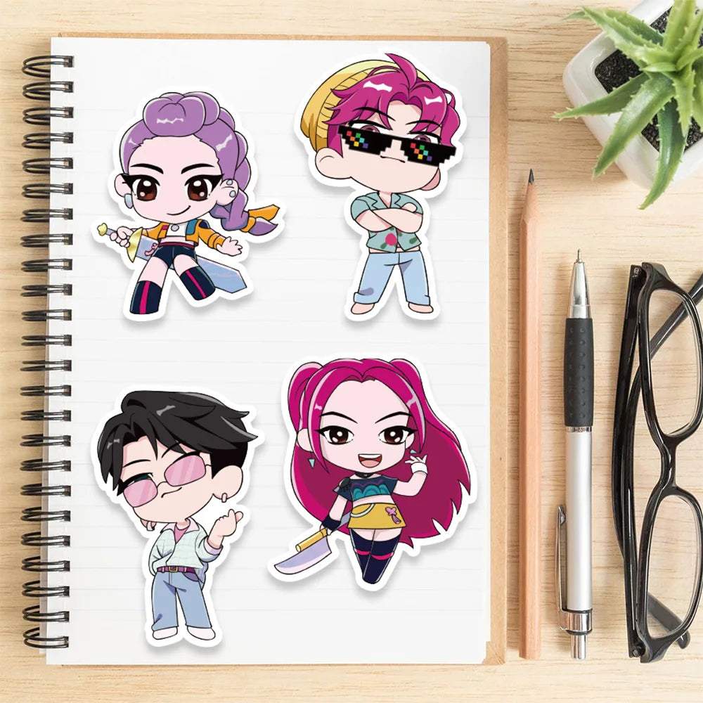 8/16Pcs Cute KPop Demon Hunters Puzzle Stickers Make a Face Cartoon For DIY Phone Laptop Luggage Graffiti Decals