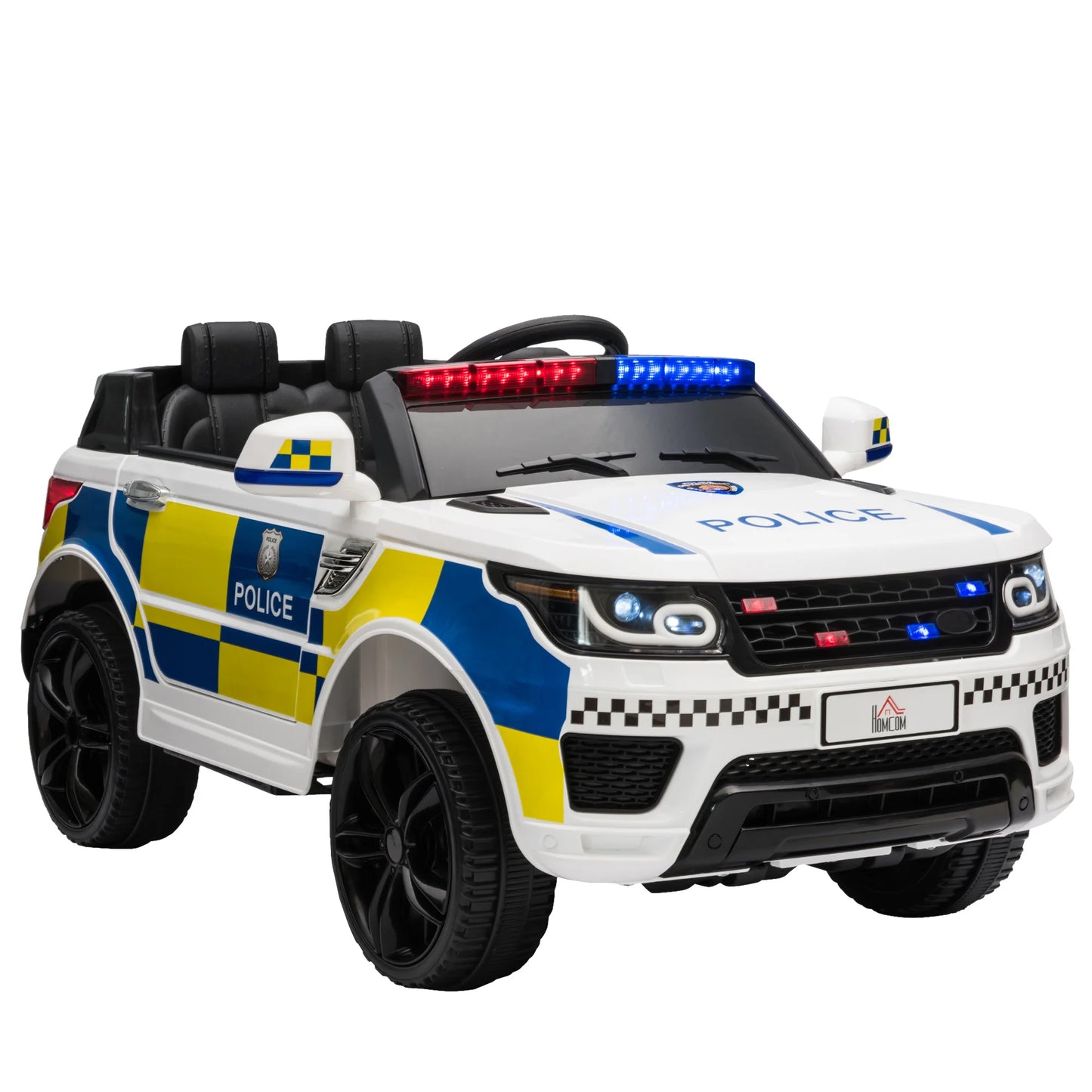 12V Range Rover Police Car Kid Electric Ride On w Remote Siren Bluetooth 3-6 Years