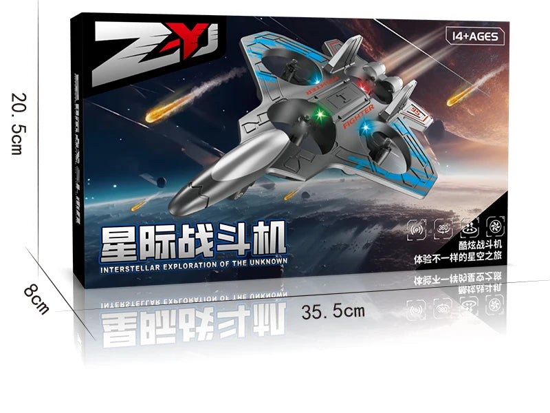 2.4G Remote Control Fighter Electric Foam Glider Stunt Tumbling UAV Helicopter with LED Lights