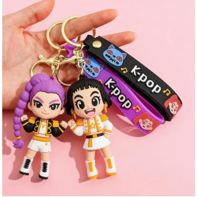 Hot New KPOP Demon Hunter Girl Group Keychain, Popular Girl Group Decorative Small Gift