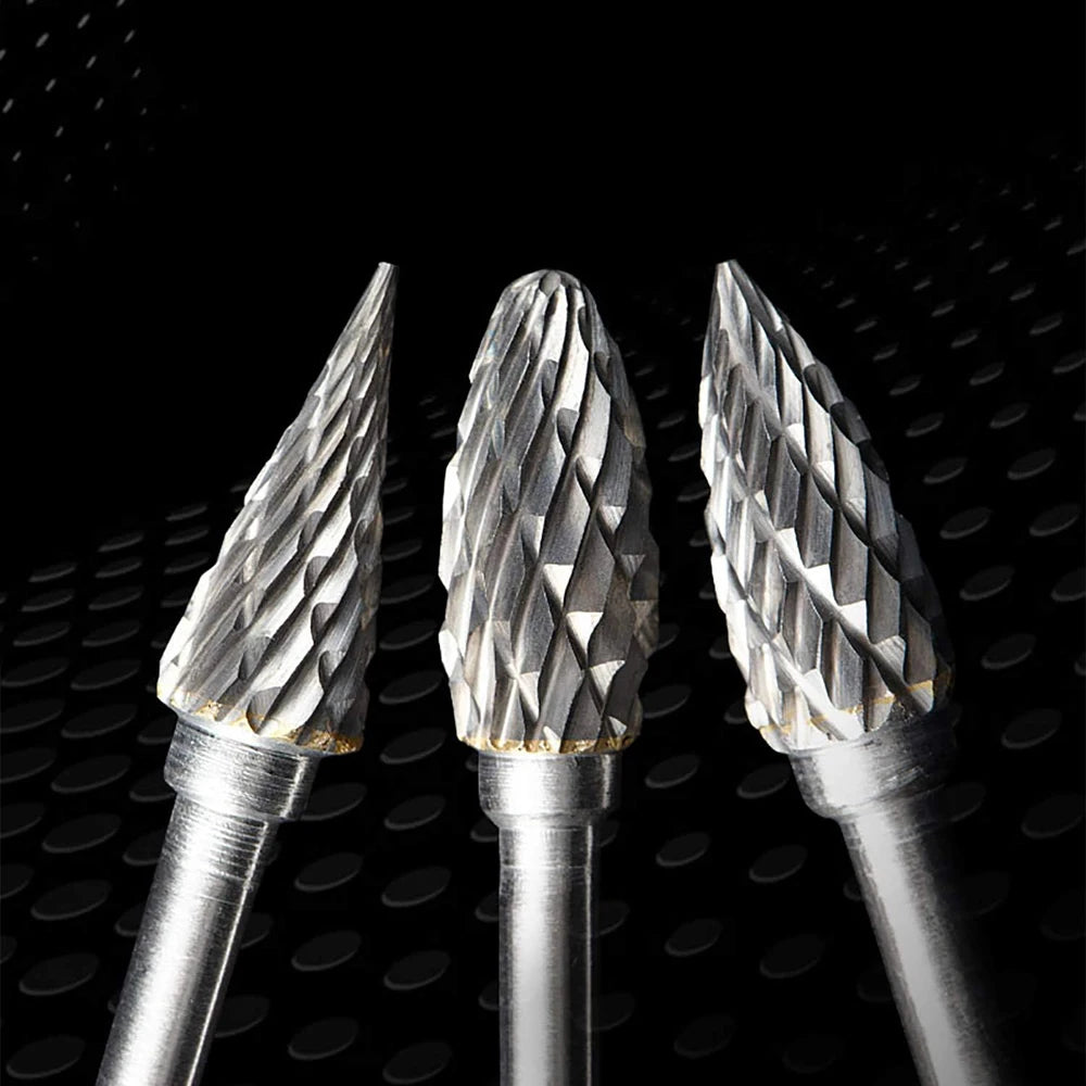 10PCS Carbide Burr Set Compatible with Dremel 1/8" Shank Die Grinder Rotary Tool Rasp Bits Wood Metal Carving Electric Grinding