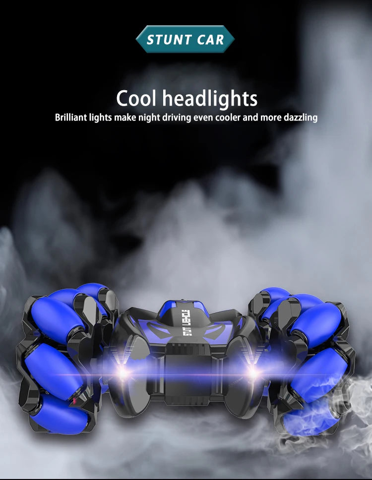 F1 RC Drift Car With Music Led Lights 2.4G Glove Gesture Radio Remote Control Spray Stunt Cars