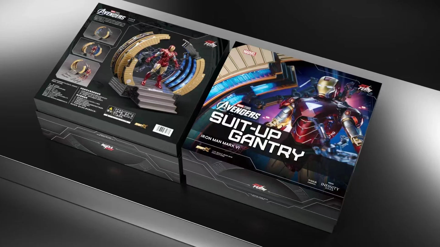 ZD Original Iron Man SUIT-UP GANTRY 1/10 Marvel Legend Demolition stand LED Light MK6 MK4 Armor Tony Stark Model Action Figure