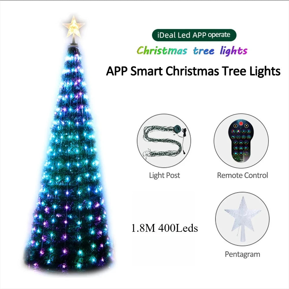 Christmas Tree Star Lights Smart RGB with Remote Timer Music Sync Bluetooth App Controlled