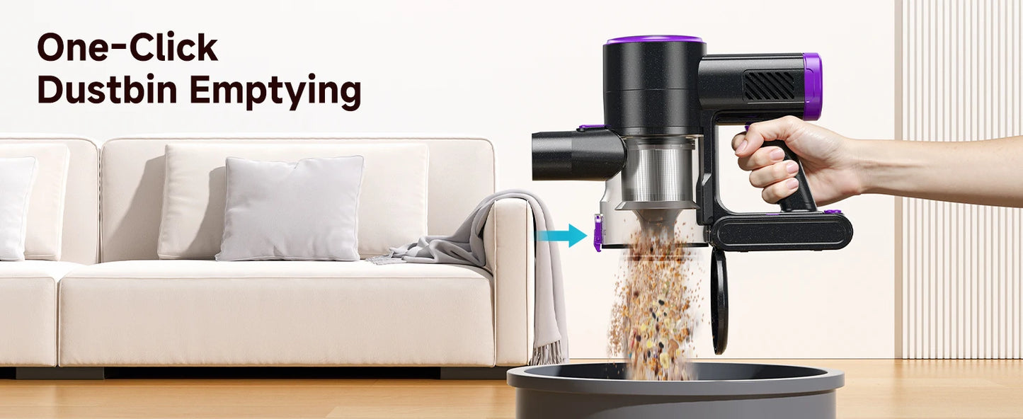 Lubluelu P4 Cordless Vacuum Cleaner 36Kpa Suction, 40Mins Runtime, Self-Standing for Hard Floor Carpet