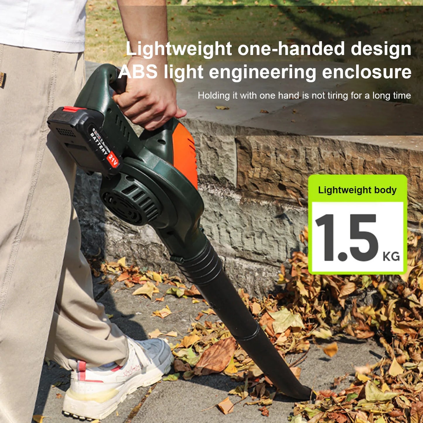Cordless Leaf Blower 16500RPM Portable Leaf Shredder Lightweight