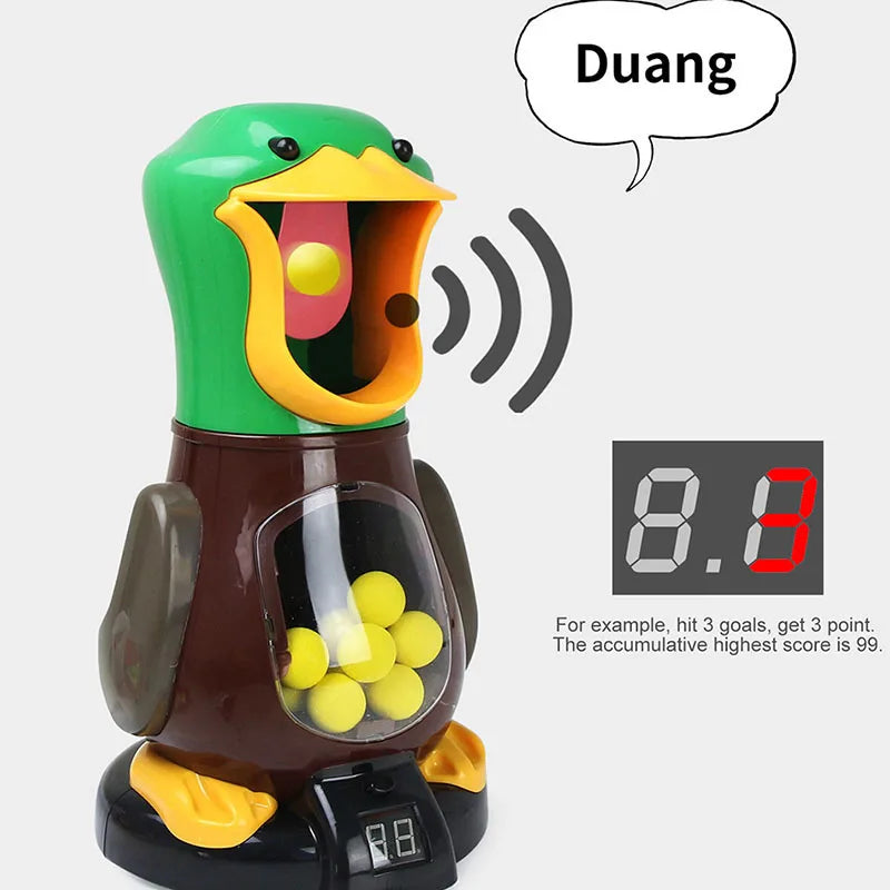 Hungry Shooting Duck Toys Air-powered Gun Soft Bullet Ball With Light Electronic Scoring Games for Kids