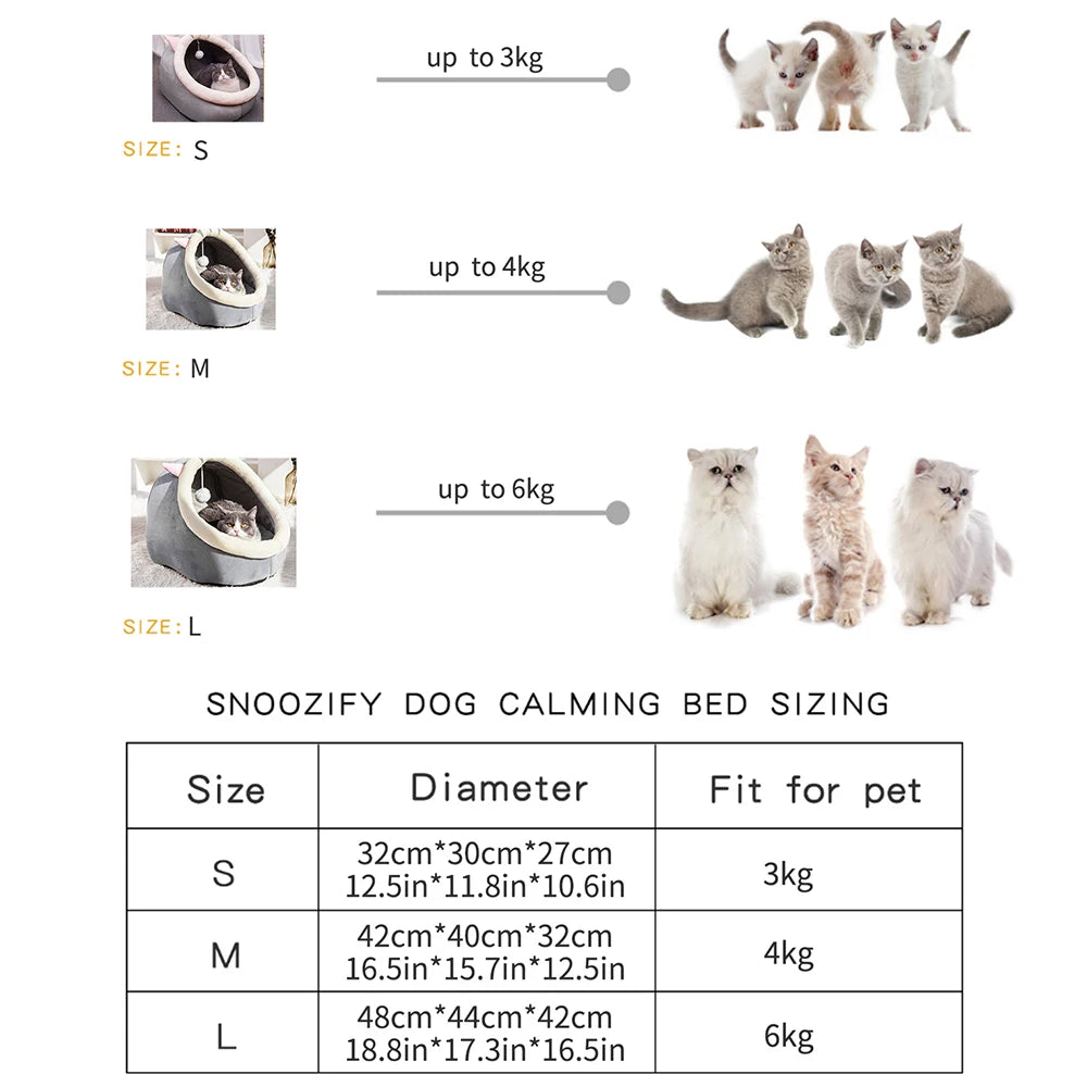 1PC Warm Winter Four Seasons Universal Semi-Closed Cute Comfortable Cat Nest Bed