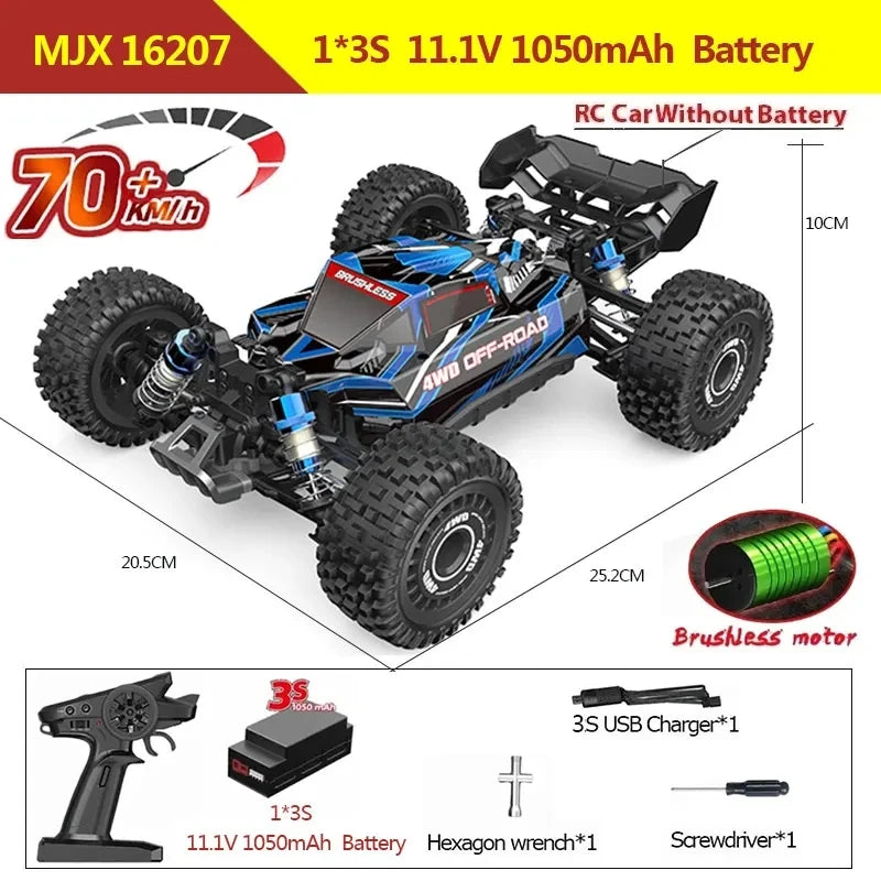 Hyper Go MJX 4WD RC Car 70KM/H Brushless  RC Racing Car Remote Control Cars Off-Road Truck Toys
