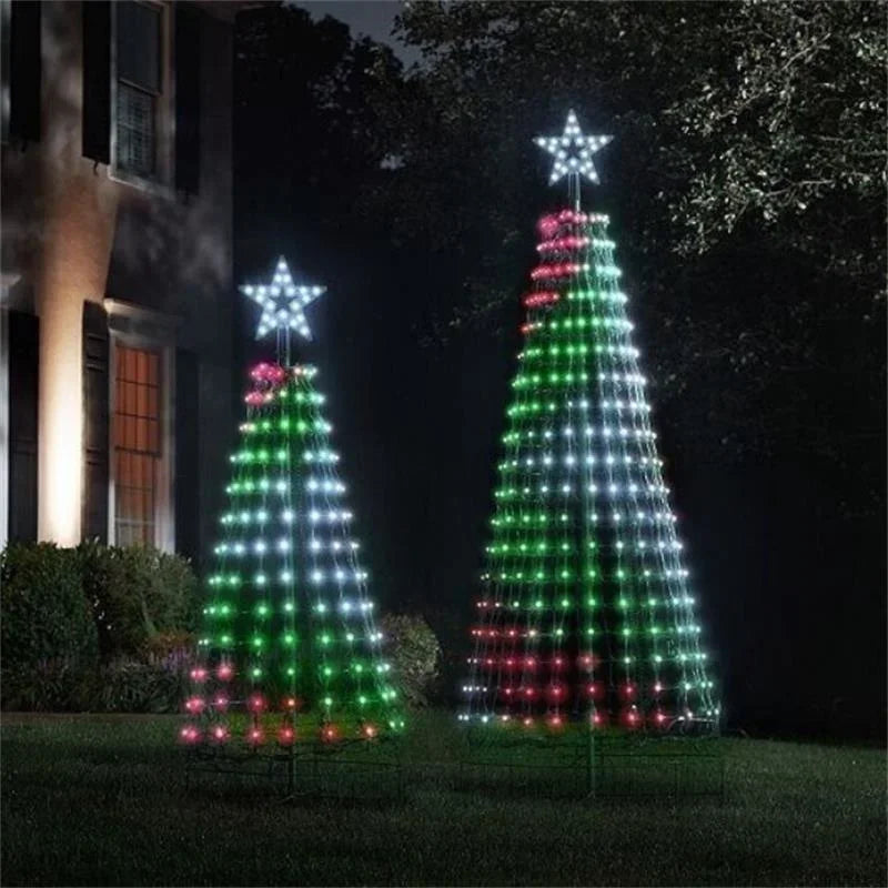 Control Christmas NEW LED Tree Indoor Outdoor Metal Ring Led String Decorative Light