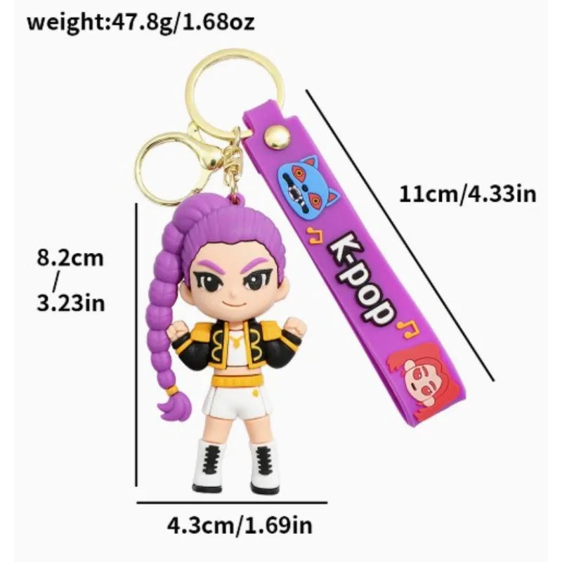 Hot New KPOP Demon Hunter Girl Group Keychain, Popular Girl Group Decorative Small Gift
