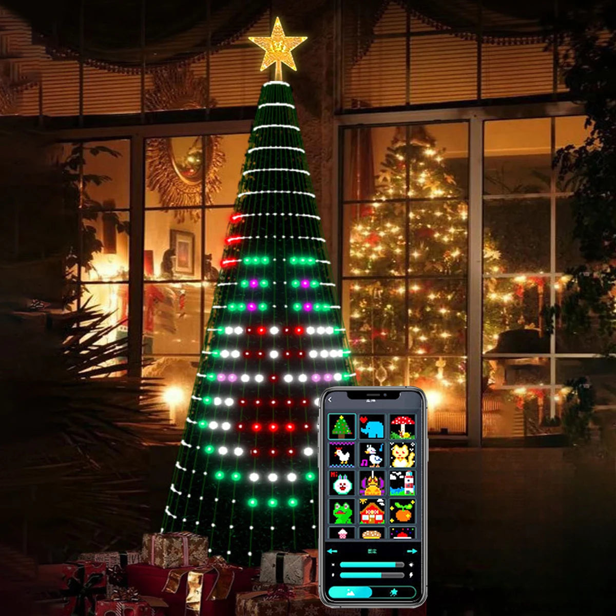 Christmas Tree Star Lights Smart RGB with Remote Timer Music Sync Bluetooth App Controlled