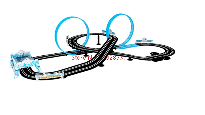 Electric Railway Track Set Double Remote Control Car Racing Track Autorama Circuit Toy For Children Gift