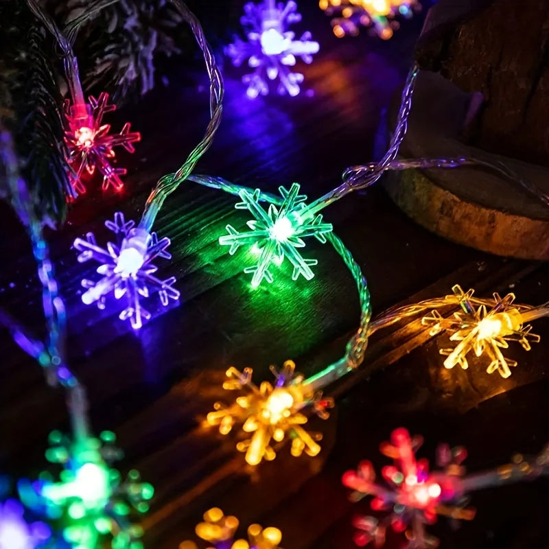3m LED Snowflake Curtain, Romantic Christmas String Lights For Home Bedroom Indoor Decor