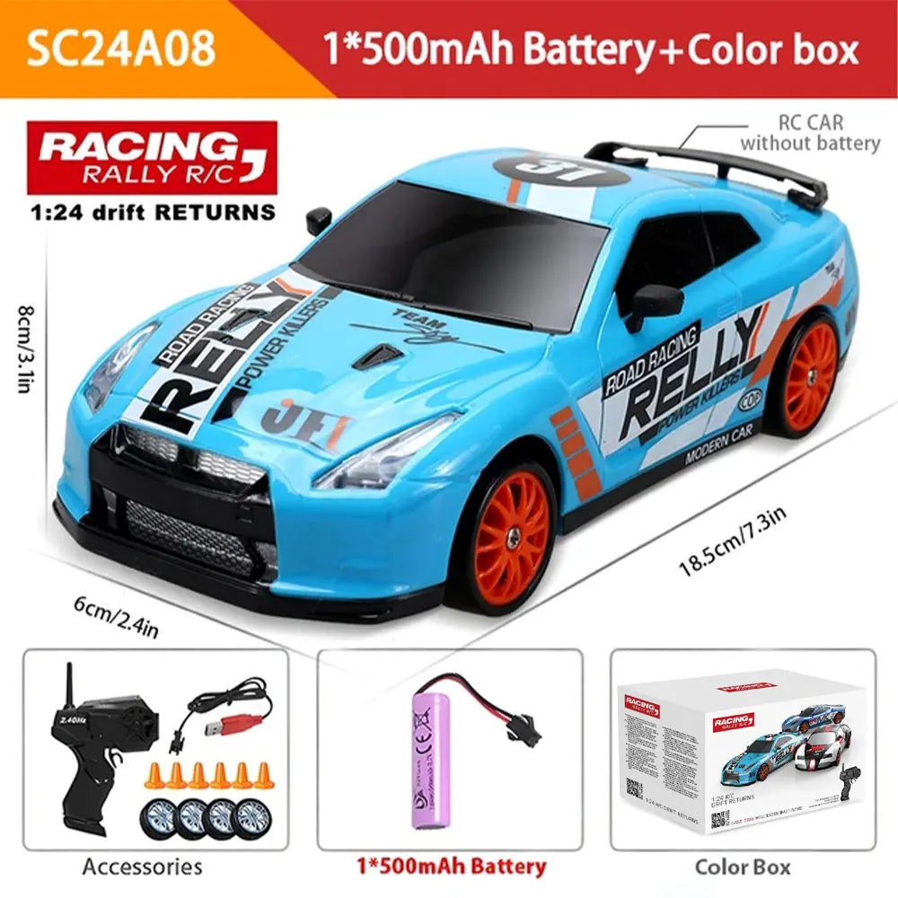 1:24 High Speed RC Drift Vehicle Cars Mustang 4WD Remote Control Racing Car Gift Toy