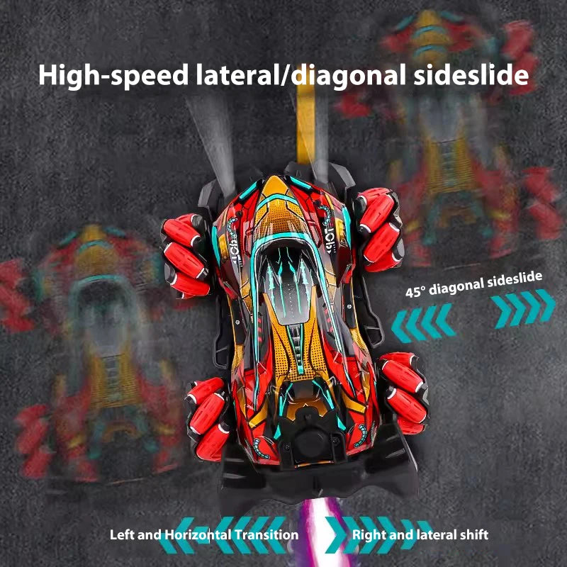 F1 RC Drift Car With Music Led Lights 2.4G Glove Gesture Radio Remote Control Spray Stunt Cars