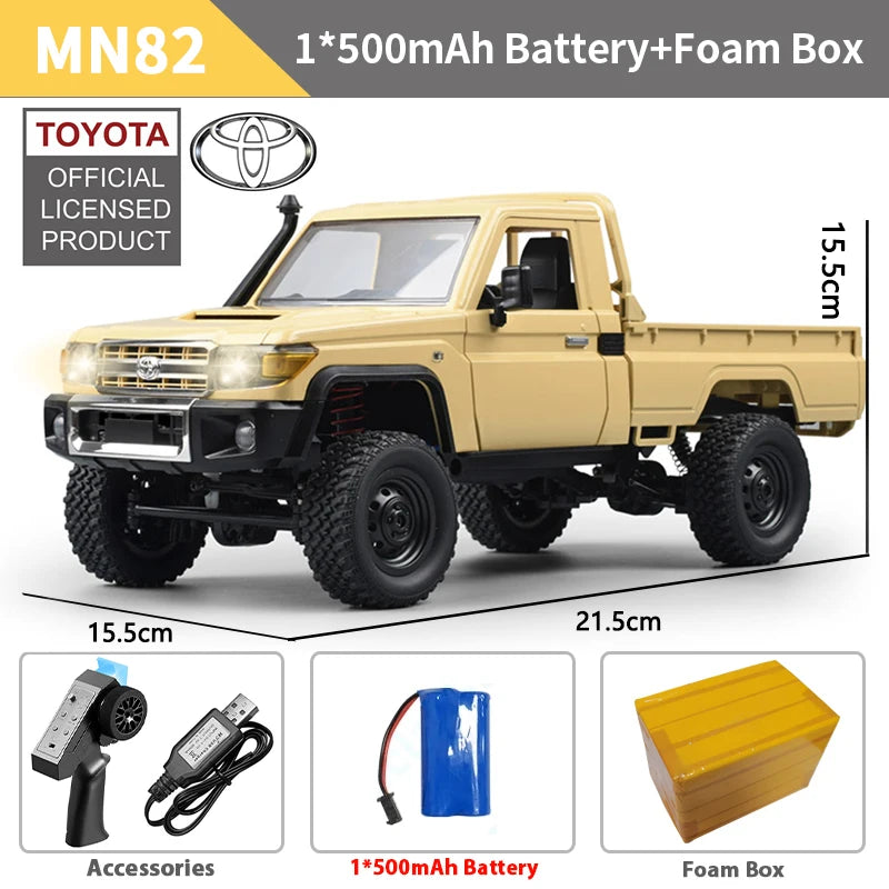 1:12 Full Scale RC CAR MN82 PRO Controllable Headlights 2.4G 4WD Off-Road Car Pick Up Truck Toy for Kids Gifts