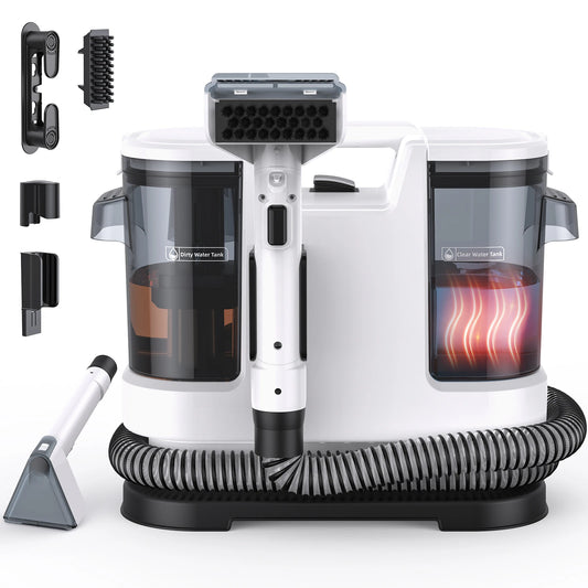 Lubluelu V8 800W Hot Water Carpet Cleaner  60°C Deep Clean Pet Stains 15kPa Strong Suction 5M Long Power Cord 1.75L Tank