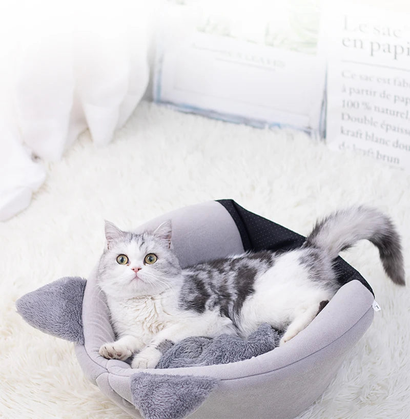 New Deep Sleep Comfort Cat Bed Iittle Mat Basket Cave Nest