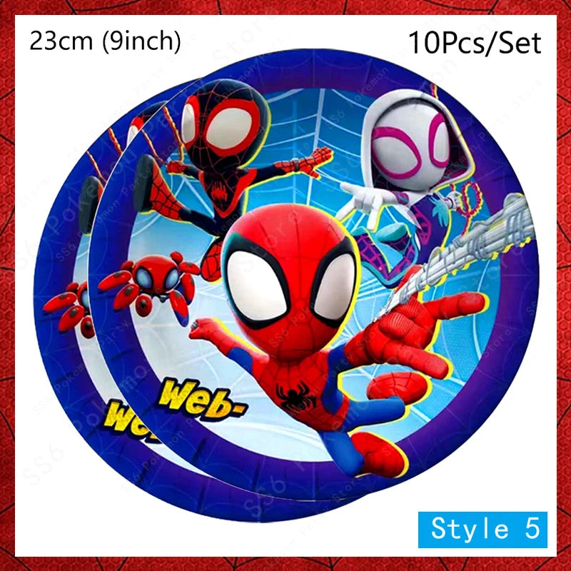 Spiderman Birthday Party Decorations Disposable Tableware Plate Cup Napkins Bags Supplies Set
