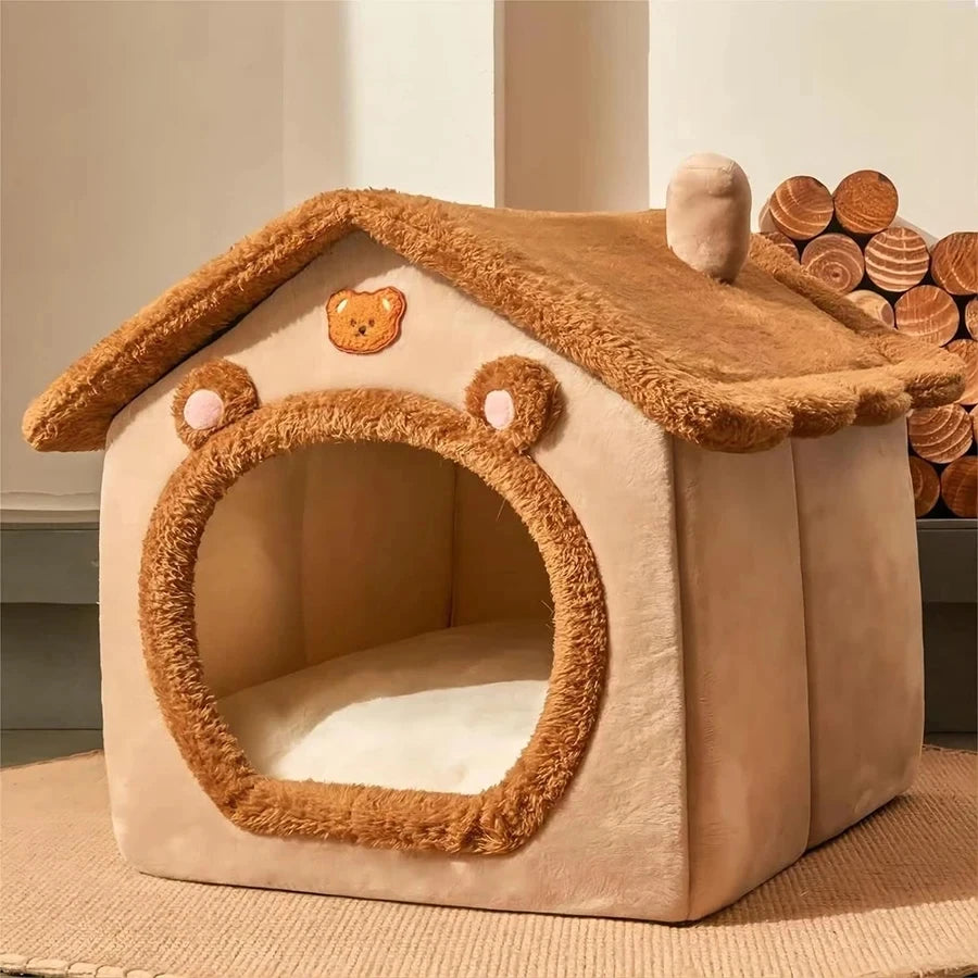 Winter Foldable Pet House Removable Washable Cave Sofa Pet Bed For Small Dogs And Cats