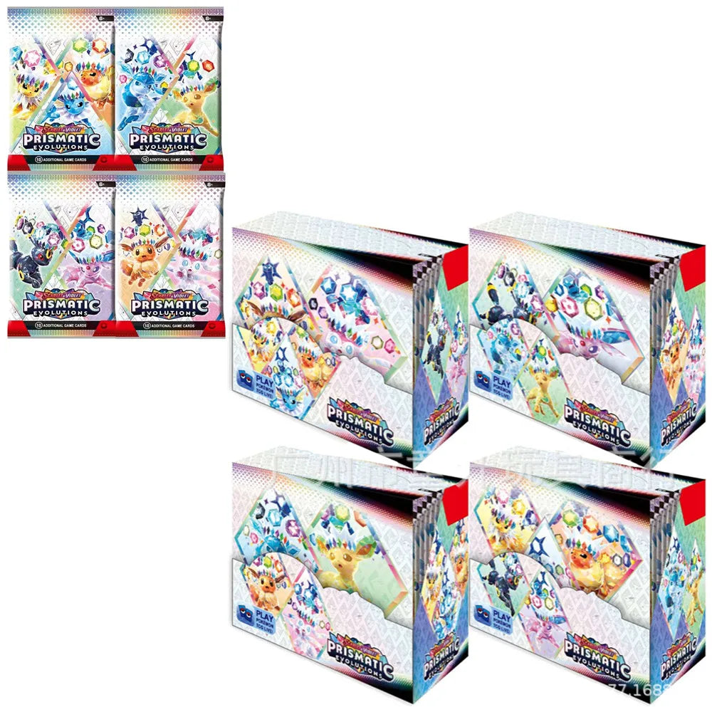 360Pcs Pokemon Card Prismatic Evolutions Scarlet Violet 151 Surging Sparks PALDEAN FATES English Booster Battle Transaction Card