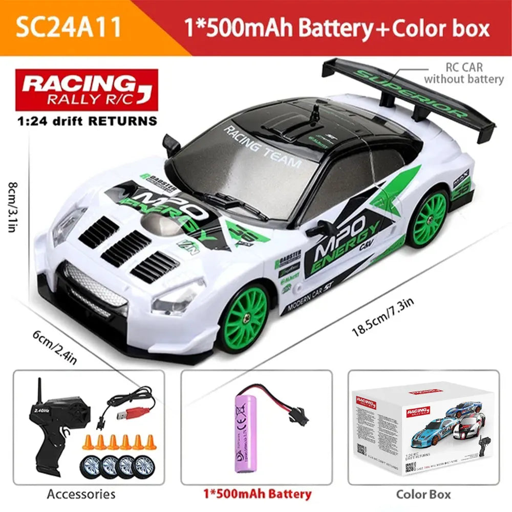 1:24 High Speed RC Drift Vehicle Cars Mustang 4WD Remote Control Racing Car Gift Toy