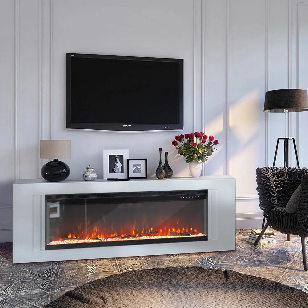 Recessed/Freestanding Electric Fireplace Wall Mounted Home Decoration Multi Size With Remote
