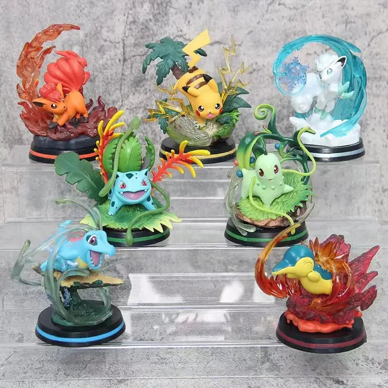 Pokemon Anime Figure Vulpix Scenes Version Figurine Toys PVC Model Mystery Box Gift