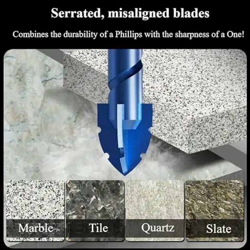 High Hardness Eccentric Drill Precision Drilling 6/8/10/12/14mm Glass Tile Ceramic Punching Rock Slab Drill Bit