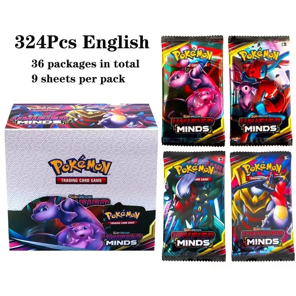 2025 324Pcs Pokemon Cards Sun & Moon Evolutions Unified SHINING Booster Box Collectible Tradiner Card Game toy