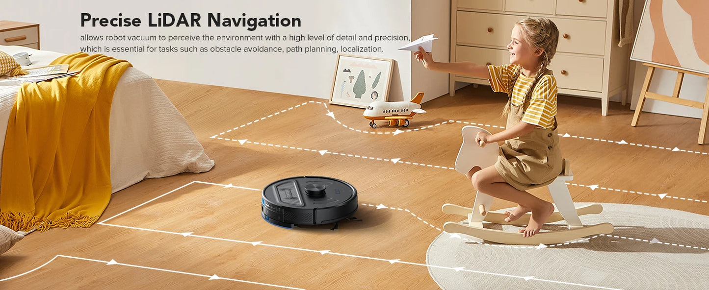 Lubluelu L20Max Self-Emptying 3-in-1 Robot Vacuum Mop - 6000Pa Suction LiDAR Navigation Large Dust Bag Hands-Free 120min Runtime