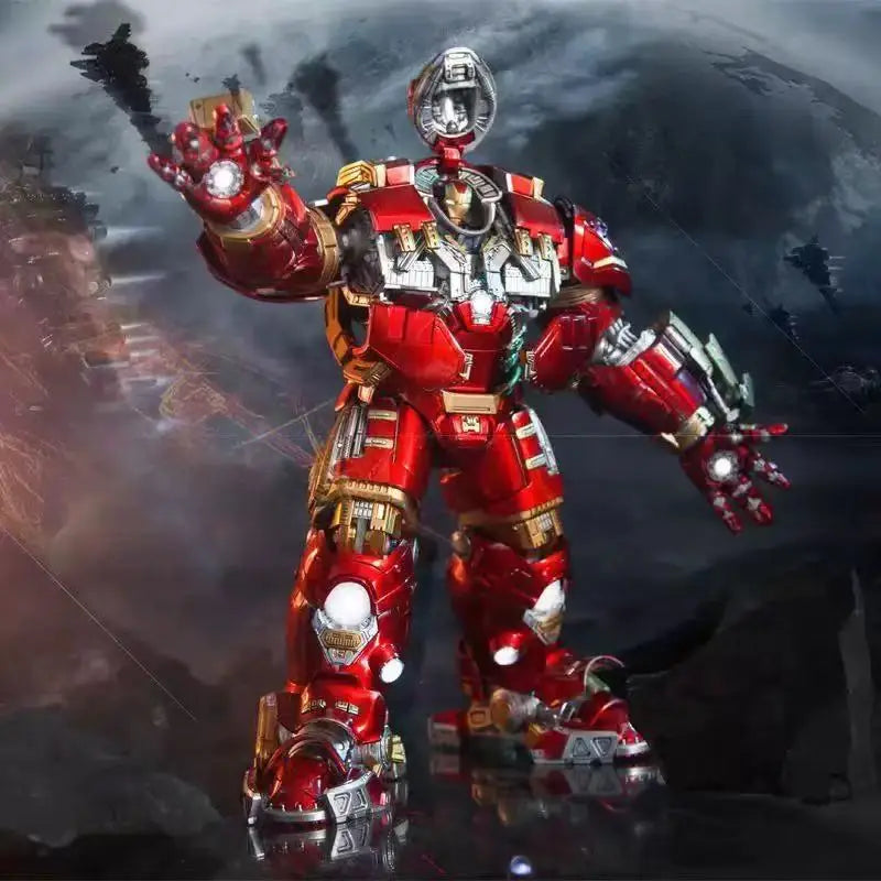 Comicave Iron Man MK44 Hulk Buster, Alloy Material, 29cm in Height, LED Articulated Figure, Collectible Model