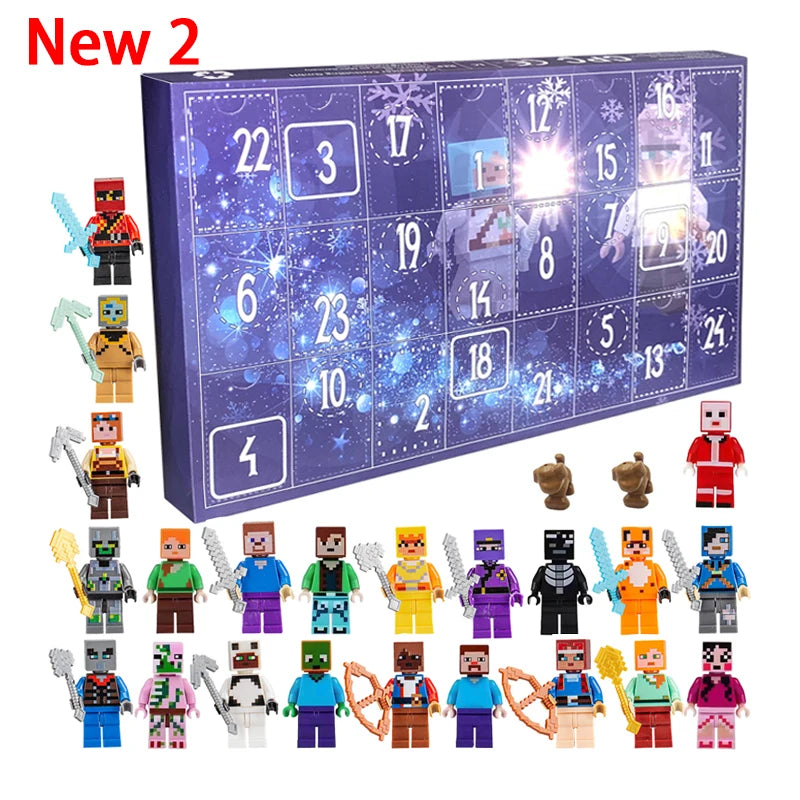 Disney Marvel Advent Calendar Box Anime Action Figure Model Building Blocks Christmas Kids Toys
