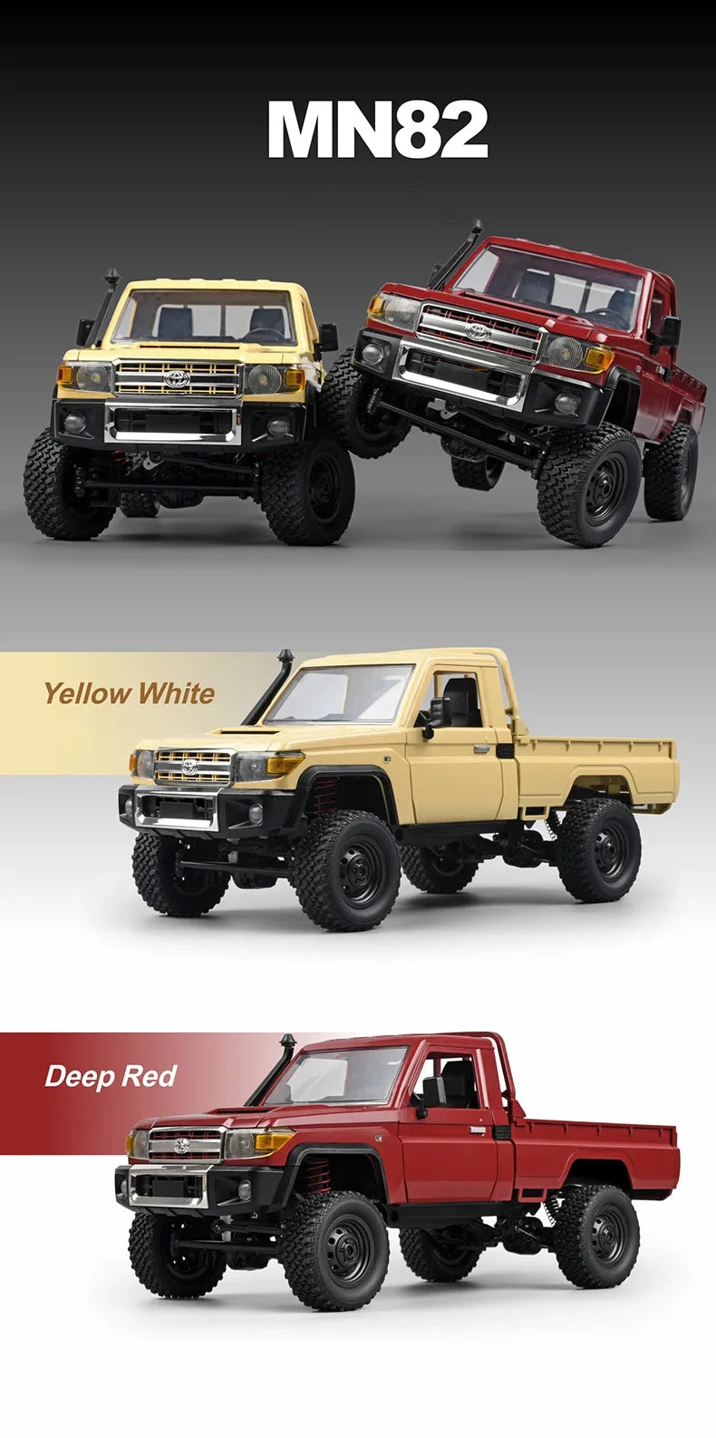 4WD Full Scale RC Pickup Short Truck 2.4G Remote Control Climbing Off-road Car Toys for Kids Christmas Gift