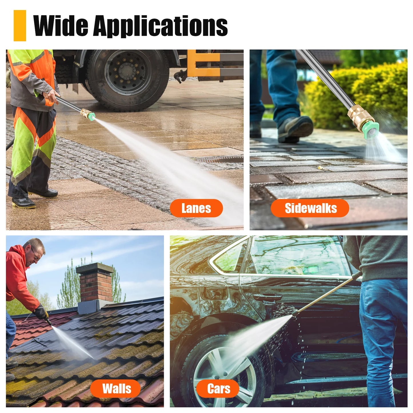 High Pressure Washer 7.5Horsepower 150Bar Gun Cleaning Machine w/ 5Nozzles Complete Kit