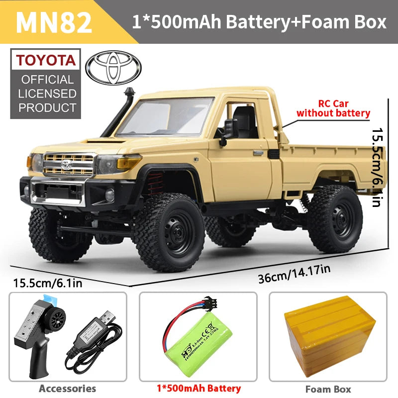 1:12 Full Scale RC CAR MN82 PRO Controllable Headlights 2.4G 4WD Off-Road Car Pick Up Truck Toy for Kids Gifts